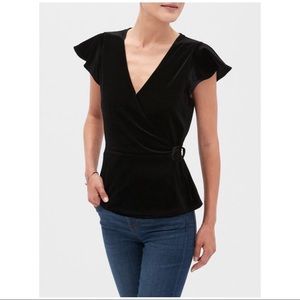 NEW Banana Republic Size M Velvet Wrap Top
